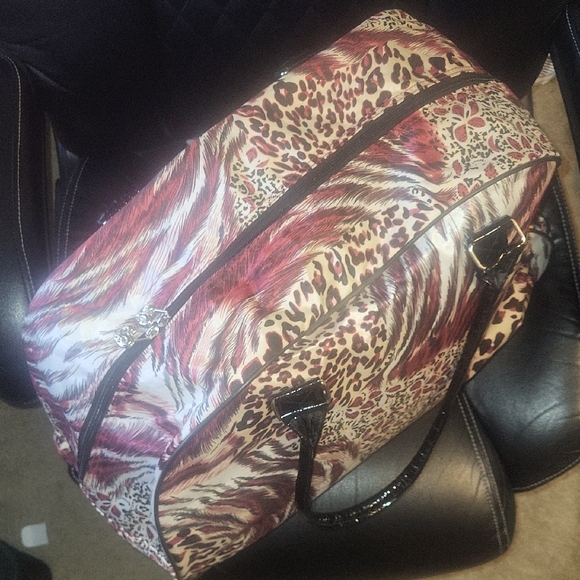 KATHY VAN ZEELAND Leopard Print Women's Travel Rolling Bag - Picture 4 of 16